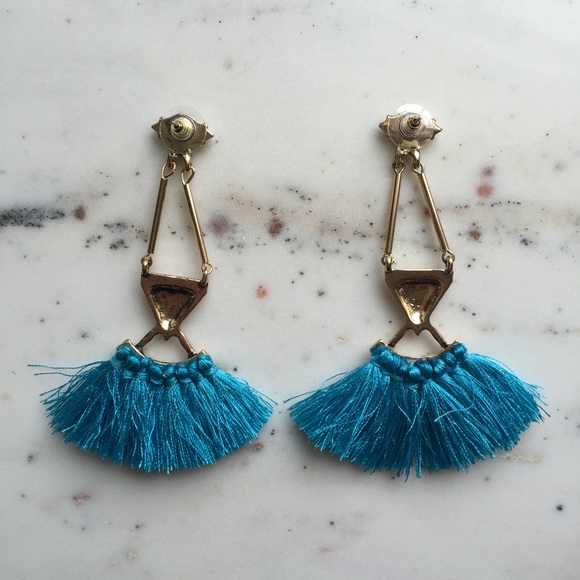 🆑 "Catalina" Earrings || Turquoise Tassel - Picture 3 of 9